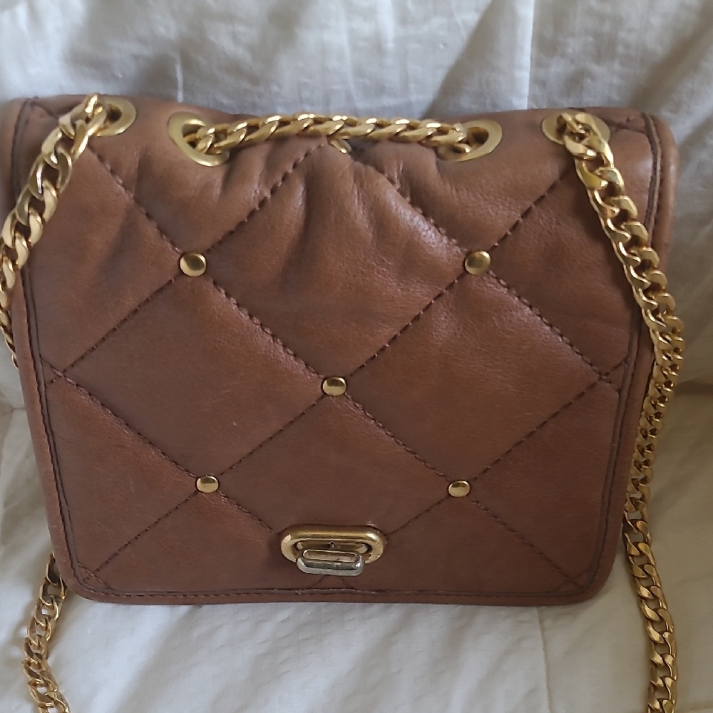 Rebecca Minkoff Brown Gold Crossbody Quilted Bag - Picture 2 of 8